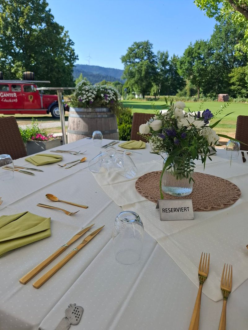 Reserved table on the terrace