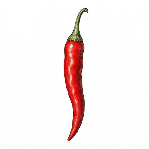 Chili, Tuschezeichnung