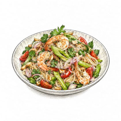 Tuschezeichnung: Glasnudelsalat