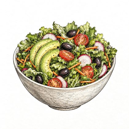 Tuschezeichnung: bunter Salat